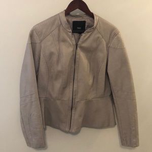 Grey Faux Leather Jacket